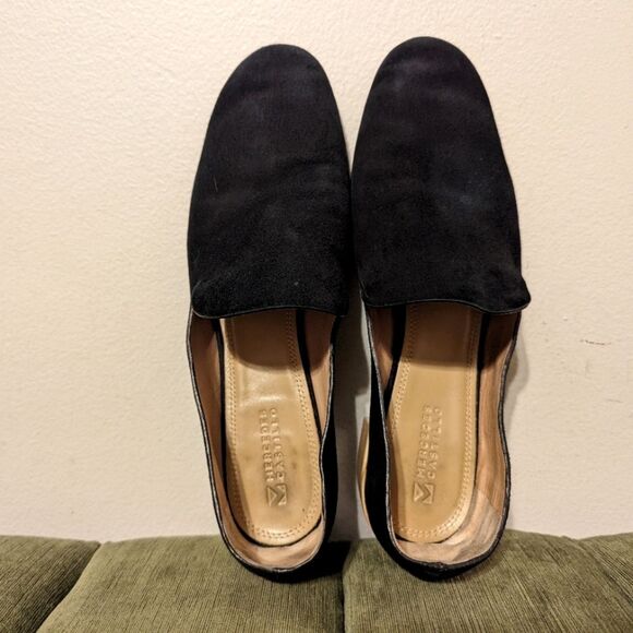 Mercedes Castillo Tillie Suede Loafers Stacked Heel in Black - Picture 3 of 11